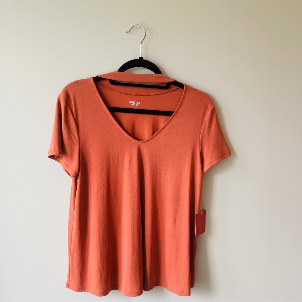 Orange Choker Neck Tee